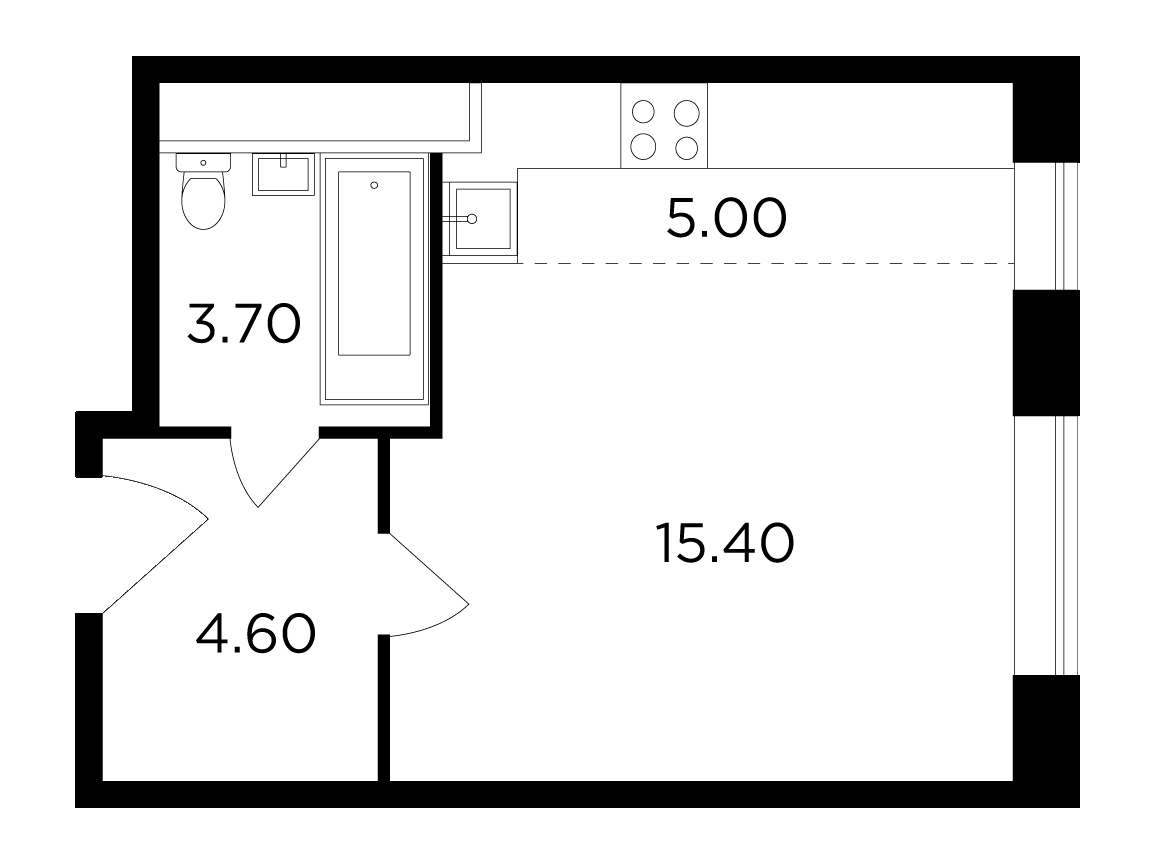 4-комнатная квартира с отделкой в Микрорайон Университет на 1 этаже в 4 секции. Сдача в 3 кв. 2020 г.
