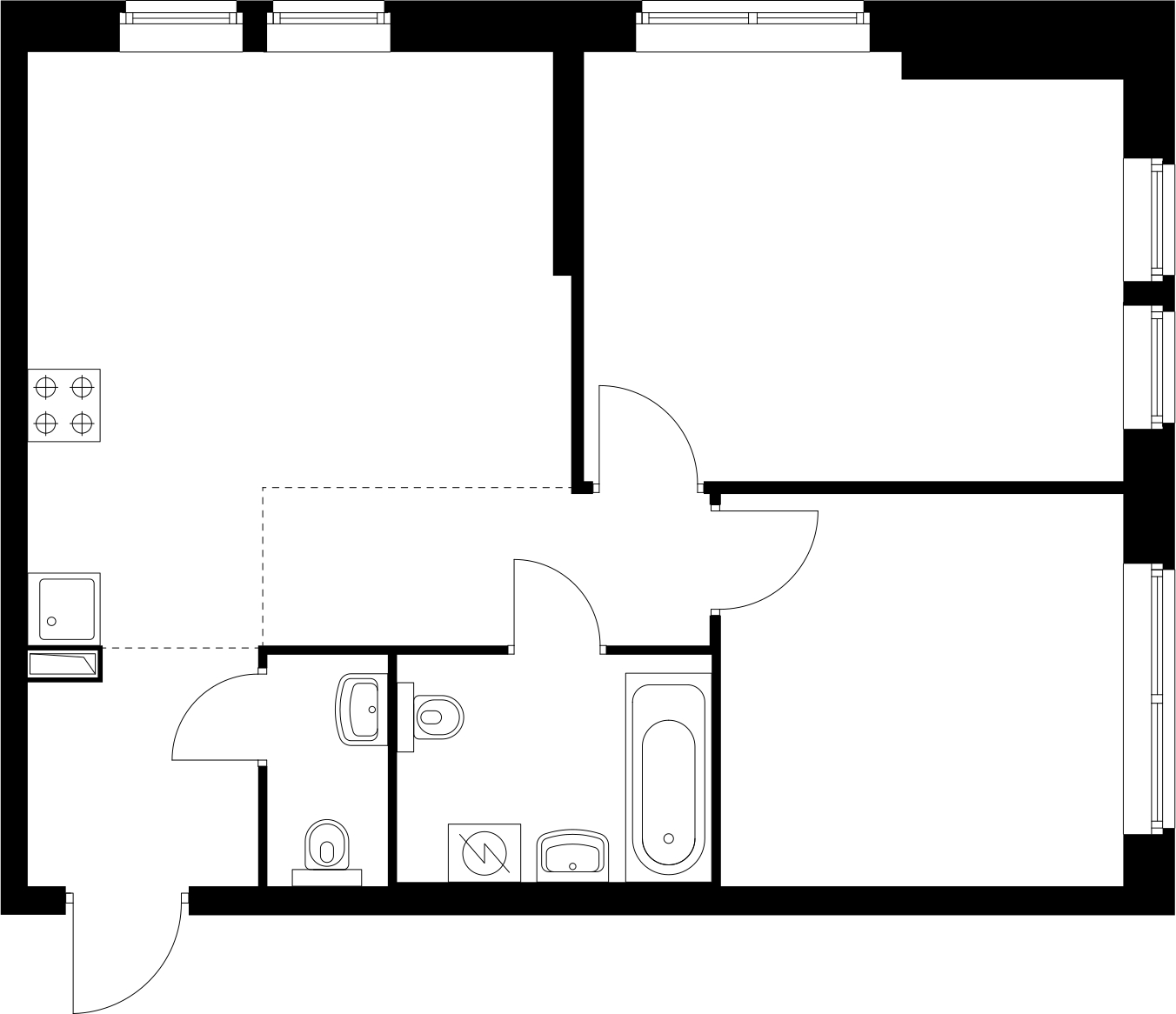 2-комнатная квартира с отделкой в ЖК LIFE-Варшавская на 16 этаже в 1 секции. Сдача в 1 кв. 2024 г.