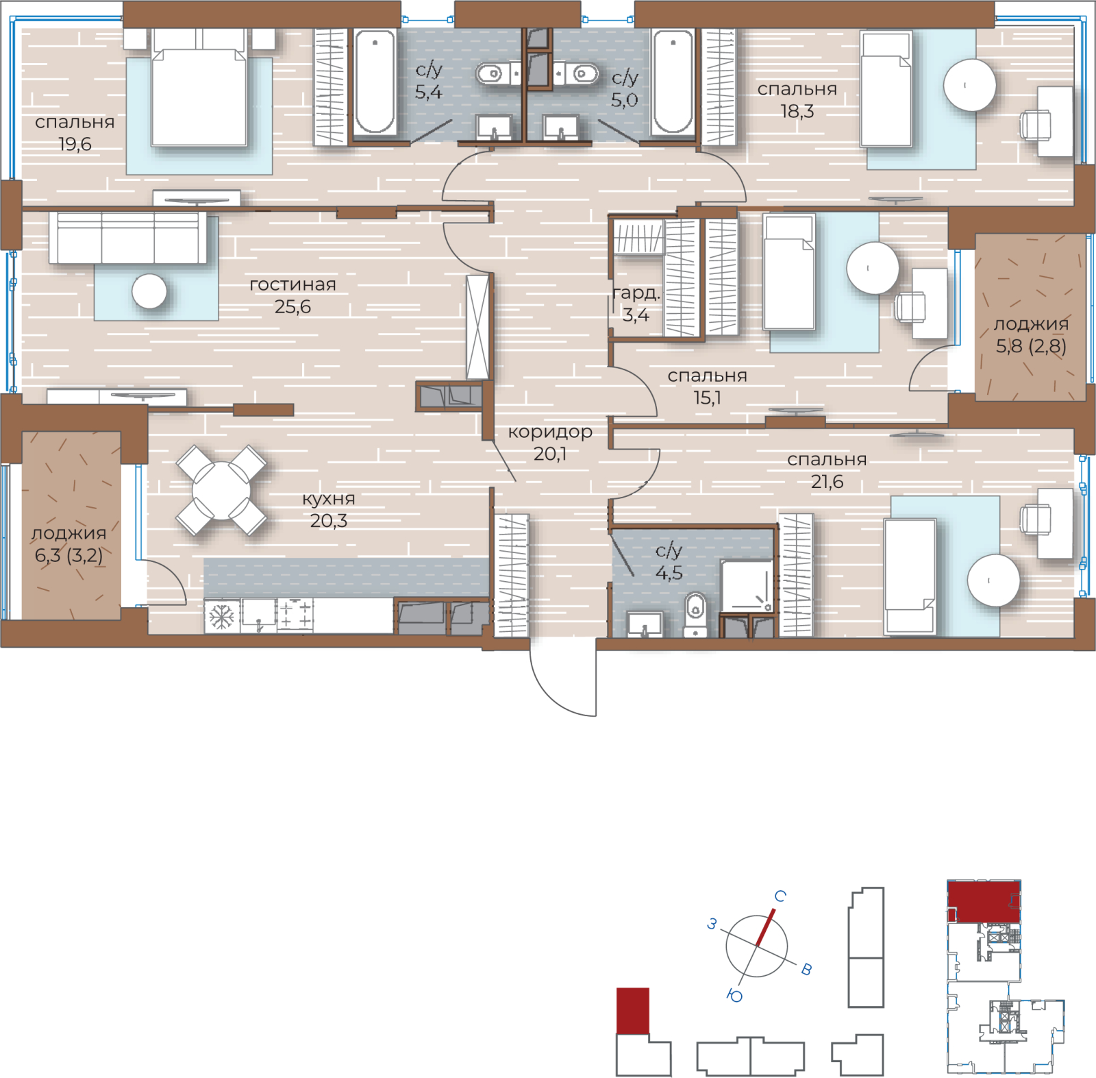 1-комнатная квартира в ЖК Митинский лес на 4 этаже в 5 секции. Сдача в 2 кв. 2022 г.