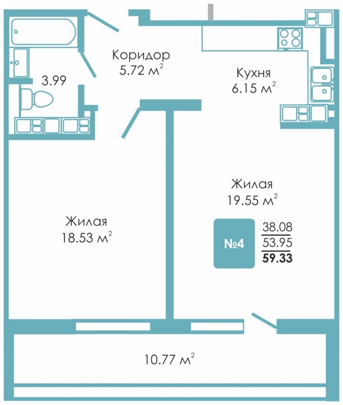 1-комнатная квартира с отделкой в ЖК FORIVER на 4 этаже в 1 секции. Сдача в 4 кв. 2023 г.