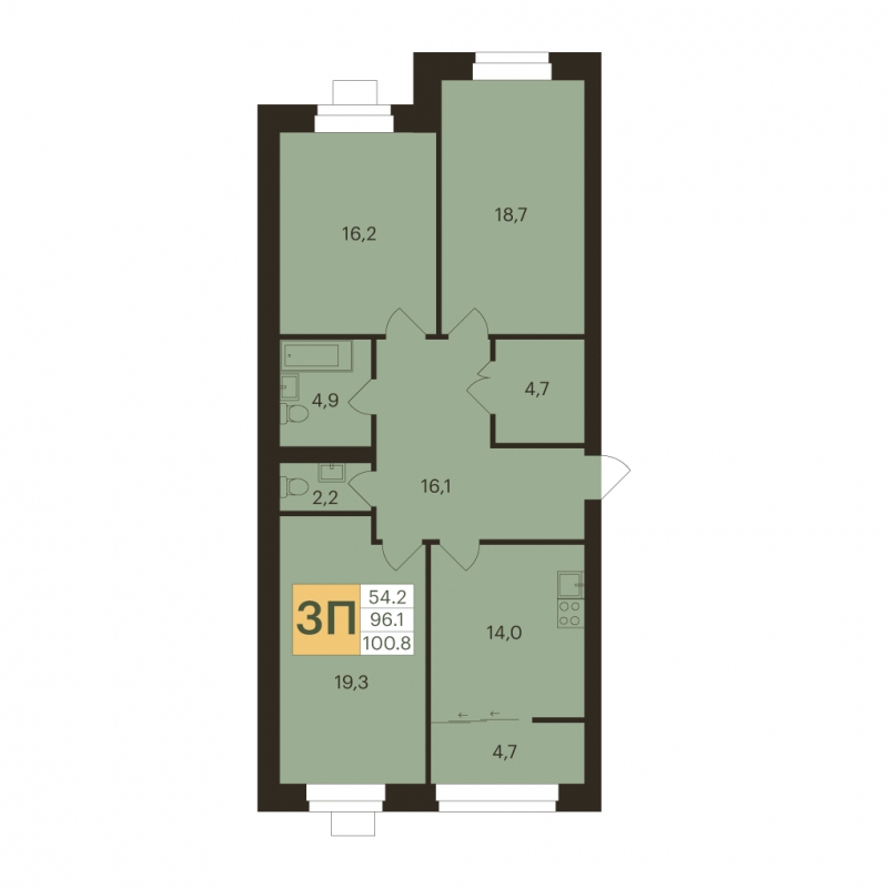 2-комнатная квартира в ЖК Митинский лес на 15 этаже в 4 секции. Сдача в 2 кв. 2022 г.