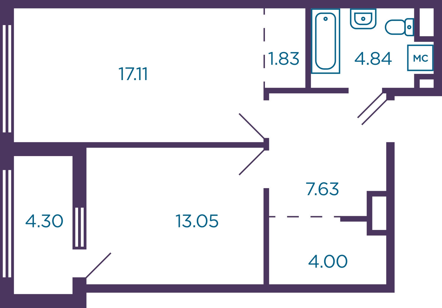 3-комнатная квартира с отделкой в ЖК Кронштадтский 9 на 18 этаже в 1 секции. Сдача в 4 кв. 2023 г.
