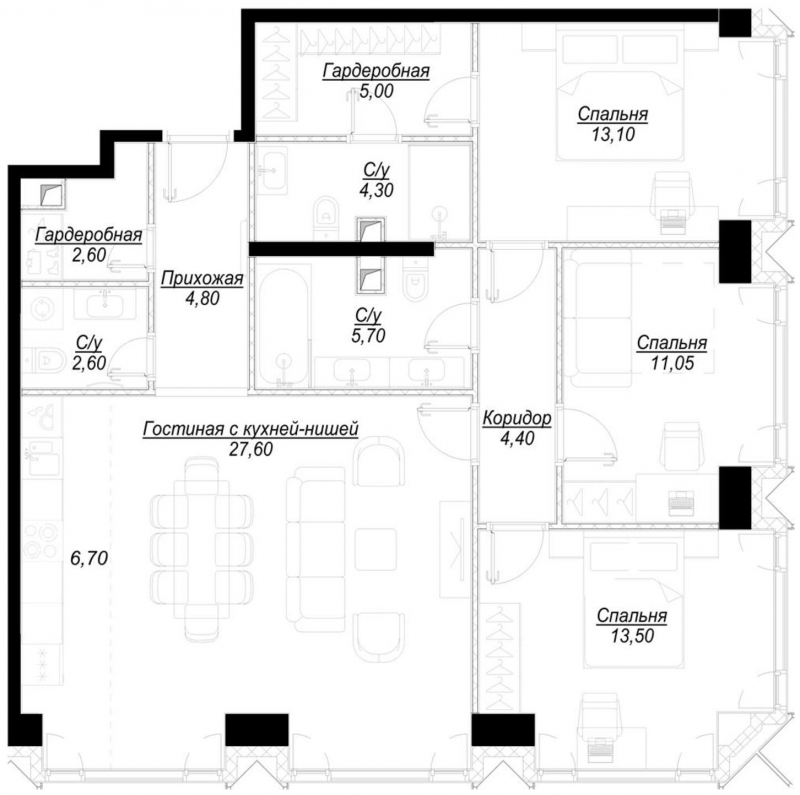 2-комнатная квартира с отделкой в ЖК Просто Космос на 15 этаже в 1 секции. Дом сдан.