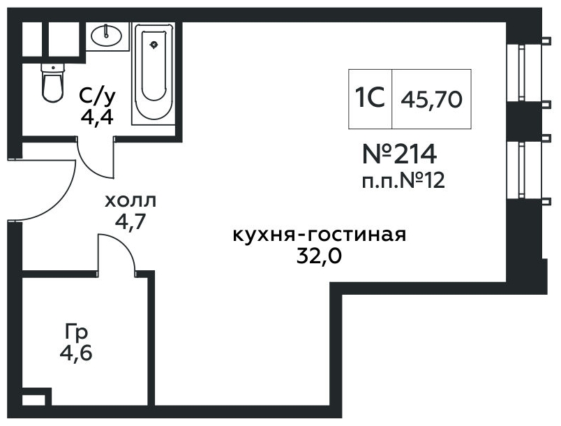 2-комнатная квартира с отделкой в ЖК Второй Нагатинский на 28 этаже в 1 секции. Сдача в 4 кв. 2023 г.