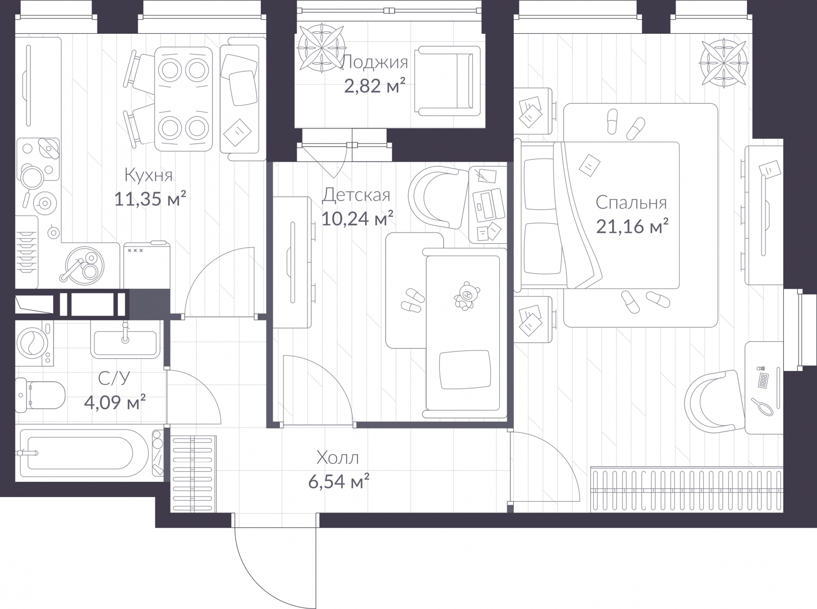 3-комнатная квартира с отделкой в ЖК Фили Сити на 3 этаже в 4 секции. Сдача в 1 кв. 2020 г.