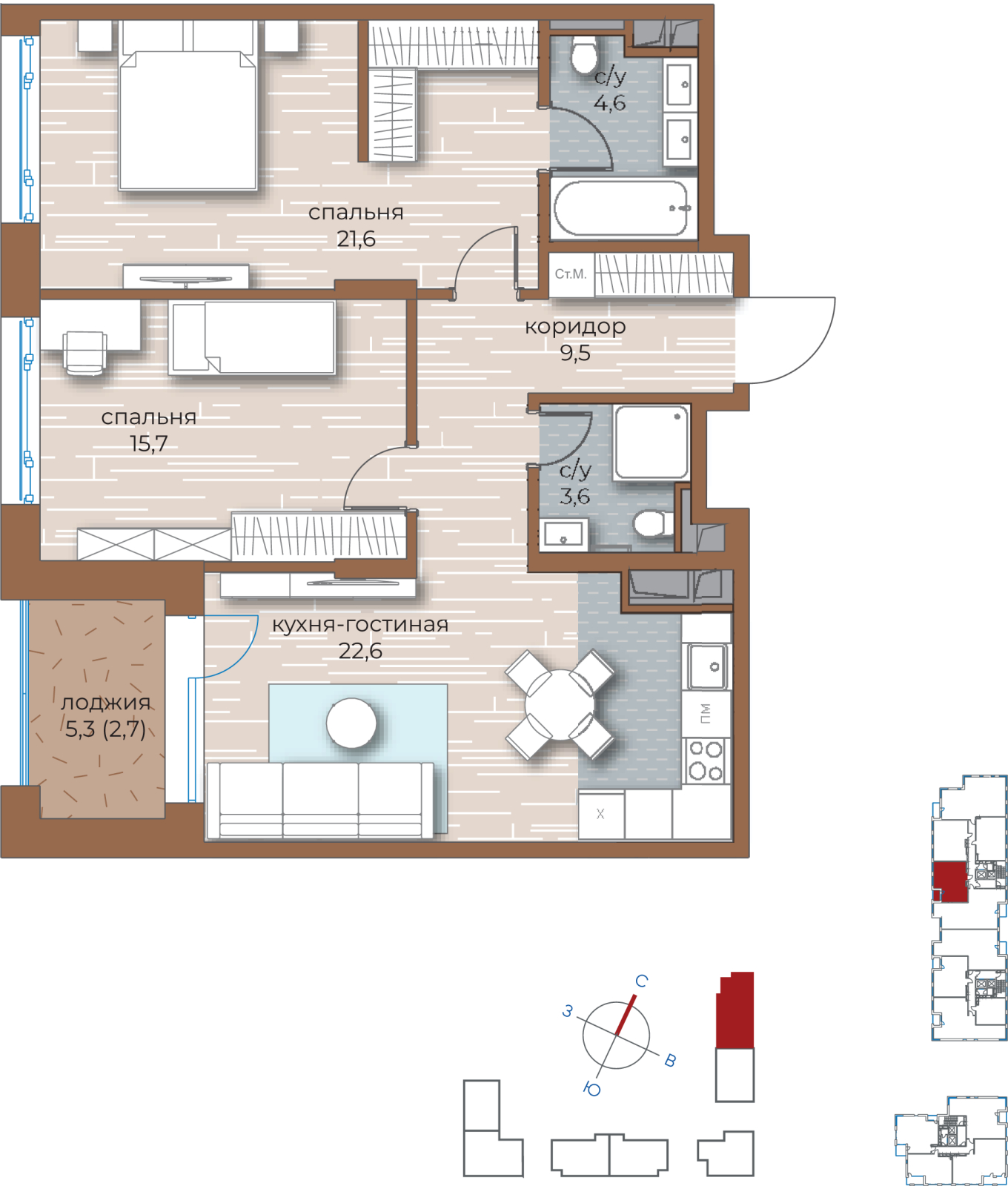 1-комнатная квартира с отделкой в ЖК Сити комплекс Амарант на 9 этаже в 1 секции. Сдача в 4 кв. 2023 г.