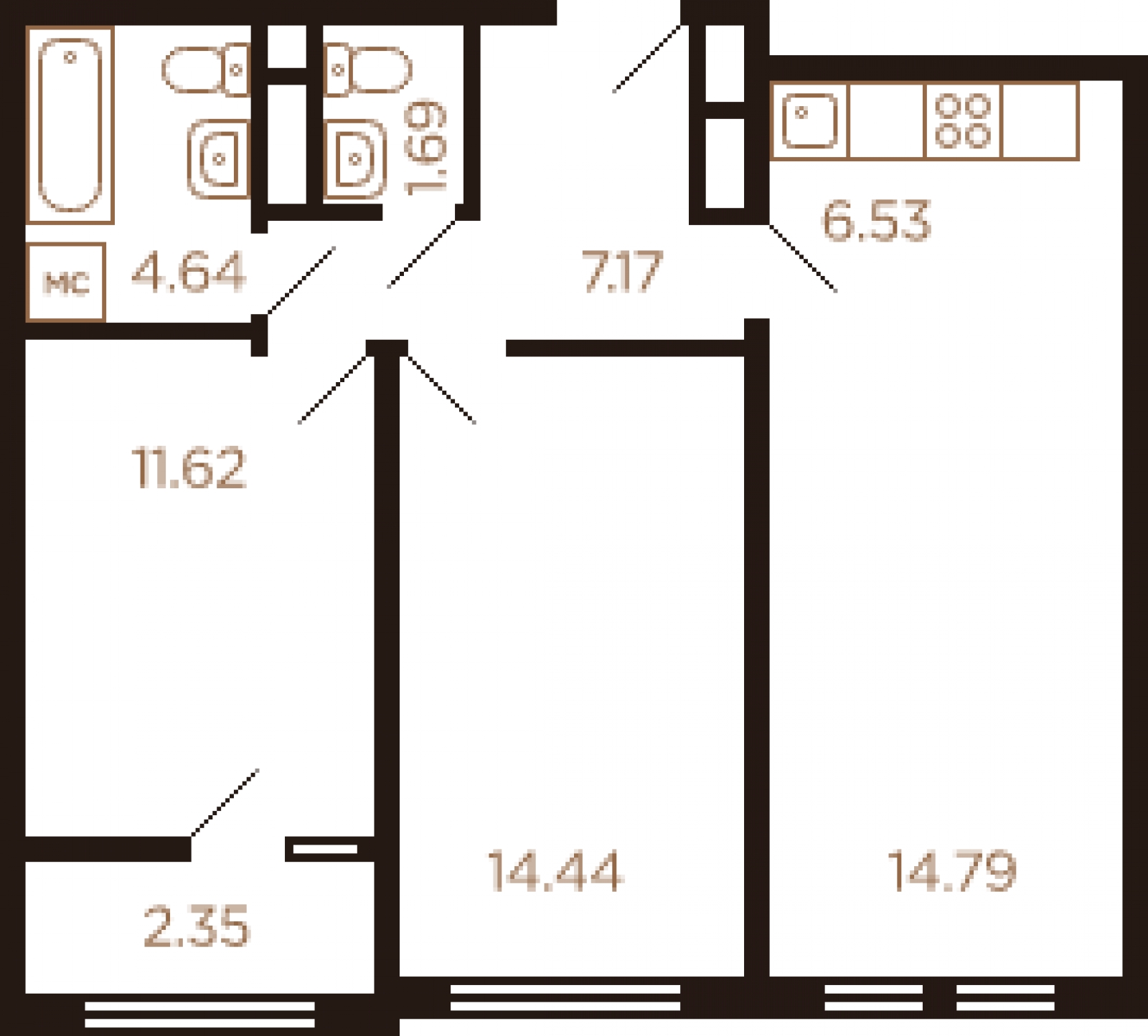 3-комнатная квартира с отделкой в Микрорайон Университет на 3 этаже в 3 секции. Сдача в 3 кв. 2020 г.