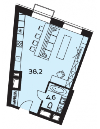 1-комнатная квартира (Студия) в ЖК Лайм на 10 этаже в 2 секции. Дом сдан.