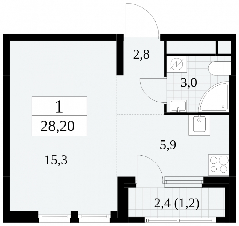 3-комнатная квартира в ЖК Остров на 9 этаже в 1 секции. Сдача в 4 кв. 2026 г.