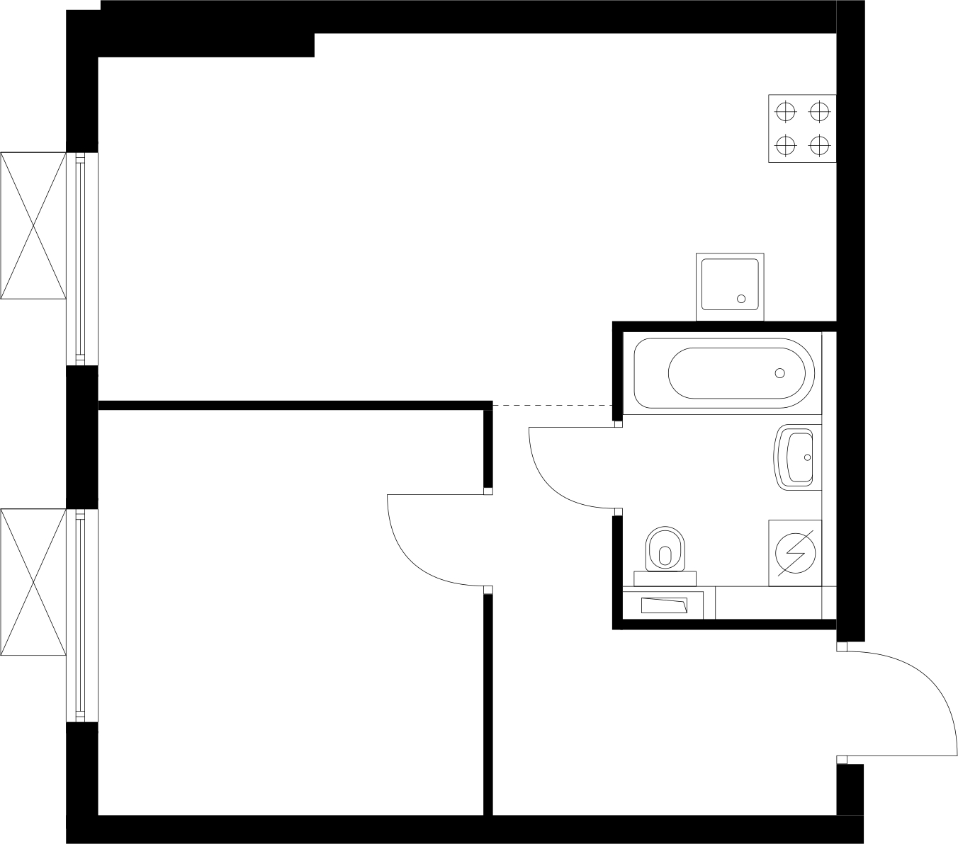 2-комнатная квартира с отделкой в МФК Маршал на 7 этаже в 1 секции. Дом сдан.