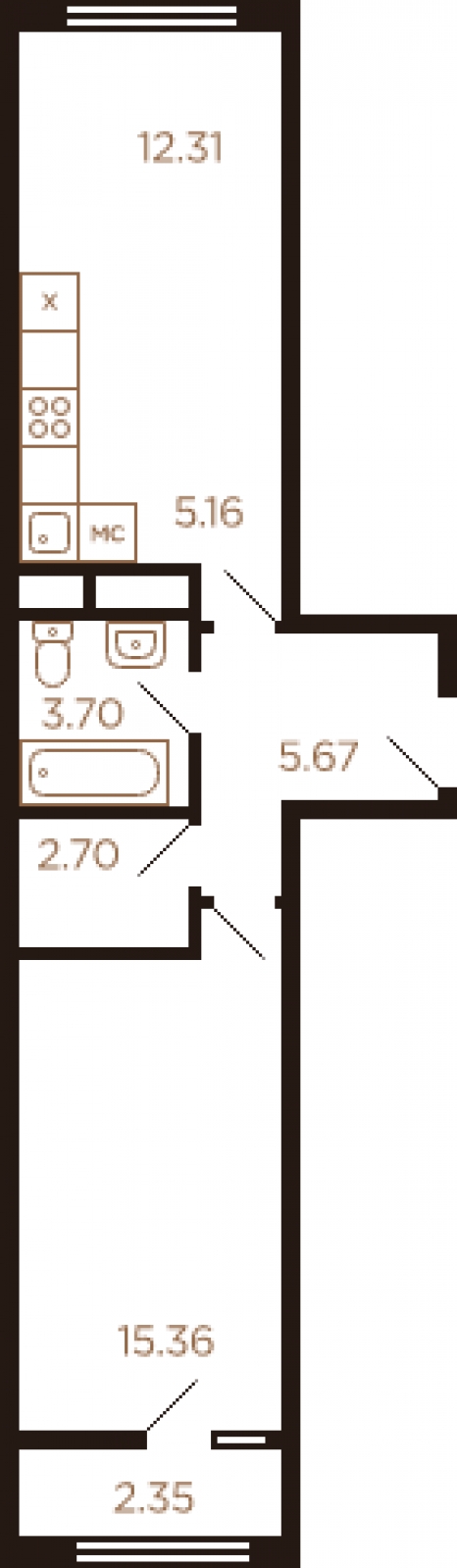 1-комнатная квартира с отделкой в ЖК Апрель на 1 этаже в 1 секции. Сдача в 2 кв. 2019 г.