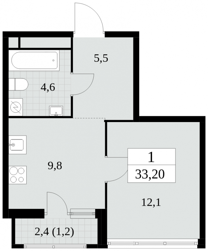 4-комнатная квартира в ЖК Остров на 5 этаже в 1 секции. Сдача в 1 кв. 2025 г.