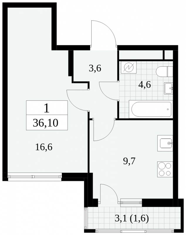 4-комнатная квартира в ЖК Южные сады на 13 этаже в 1 секции. Сдача в 2 кв. 2025 г.