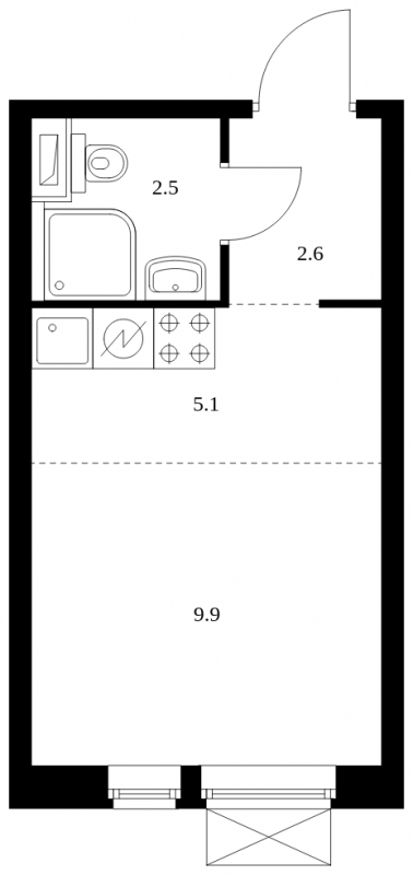 3-комнатная квартира с отделкой в ЖК Апарт-комплекс Nakhimov на 14 этаже в 1 секции. Сдача в 1 кв. 2021 г.
