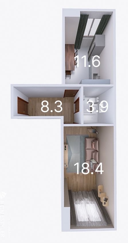 1-комнатная квартира в ЖК Остров на 7 этаже в 2 секции. Сдача в 1 кв. 2025 г.