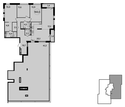 1-комнатная квартира с отделкой в ЖК Михайловский парк на 4 этаже в 1 секции. Сдача в 2 кв. 2024 г.