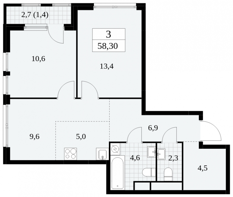 1-комнатная квартира с отделкой в ЖК Второй Нагатинский на 32 этаже в 1 секции. Сдача в 4 кв. 2023 г.