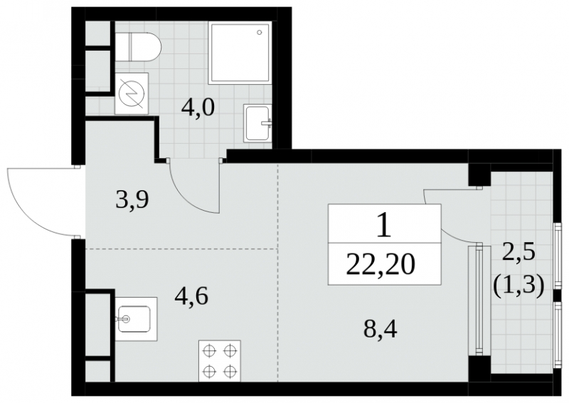 3-комнатная квартира в ЖК Остров на 5 этаже в 4 секции. Сдача в 1 кв. 2025 г.