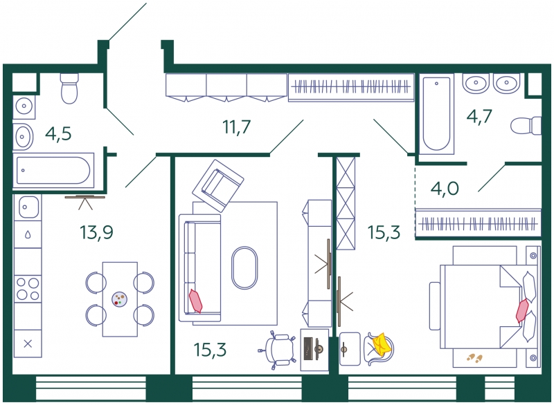 1-комнатная квартира (Студия) в ЖК Южные сады на 10 этаже в 2 секции. Сдача в 2 кв. 2025 г.