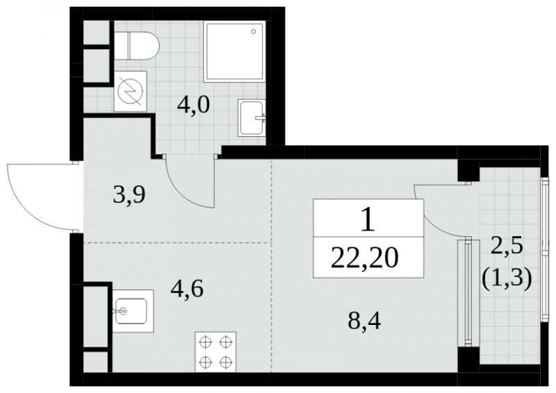 2-комнатная квартира с отделкой в ЖК Остров на 2 этаже в 2 секции. Сдача в 4 кв. 2024 г.