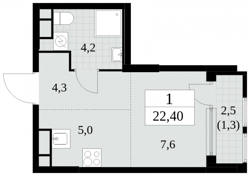 2-комнатная квартира в ЖК Южные сады на 21 этаже в 2 секции. Сдача в 2 кв. 2025 г.