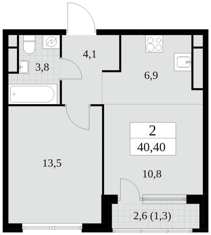 3-комнатная квартира с отделкой в ЖК Мякинино парк на 9 этаже в 1 секции. Сдача в 3 кв. 2022 г.