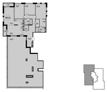 4-комнатная квартира в ЖК Южные сады на 29 этаже в 3 секции. Сдача в 2 кв. 2025 г.