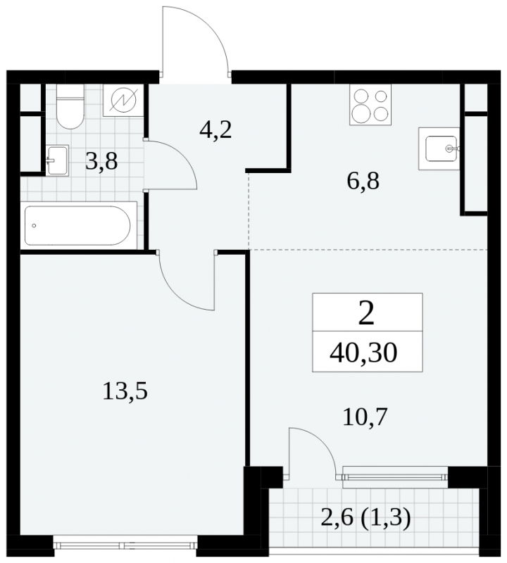 1-комнатная квартира с отделкой в ЖК Южная Битца на 4 этаже в 6 секции. Сдача в 3 кв. 2023 г.