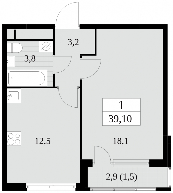 2-комнатная квартира с отделкой в ЖК Южная Битца на 17 этаже в 1 секции. Сдача в 4 кв. 2021 г.