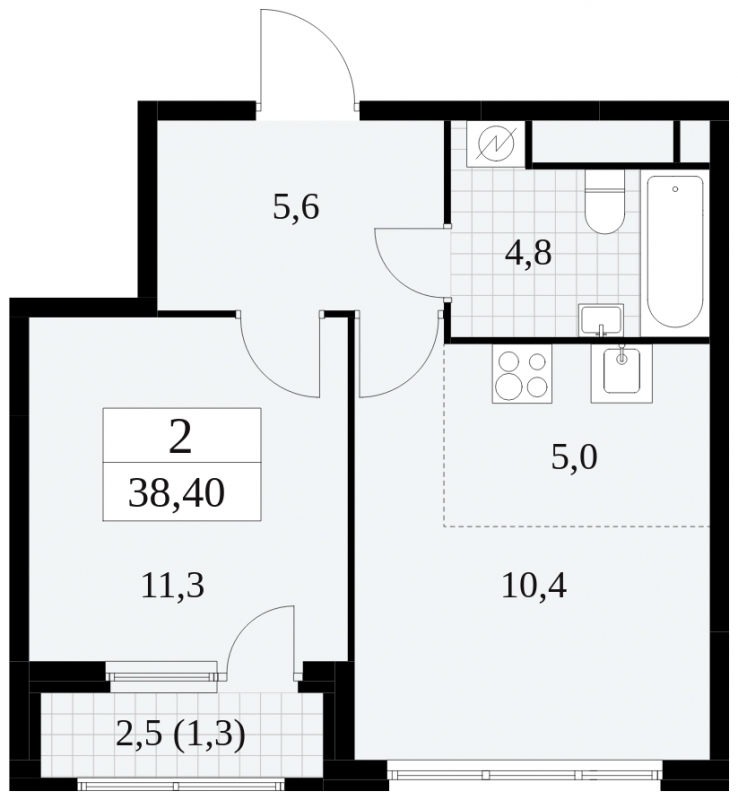 4-комнатная квартира в ЖК Инновация на 11 этаже в 4 секции. Сдача в 2 кв. 2023 г.
