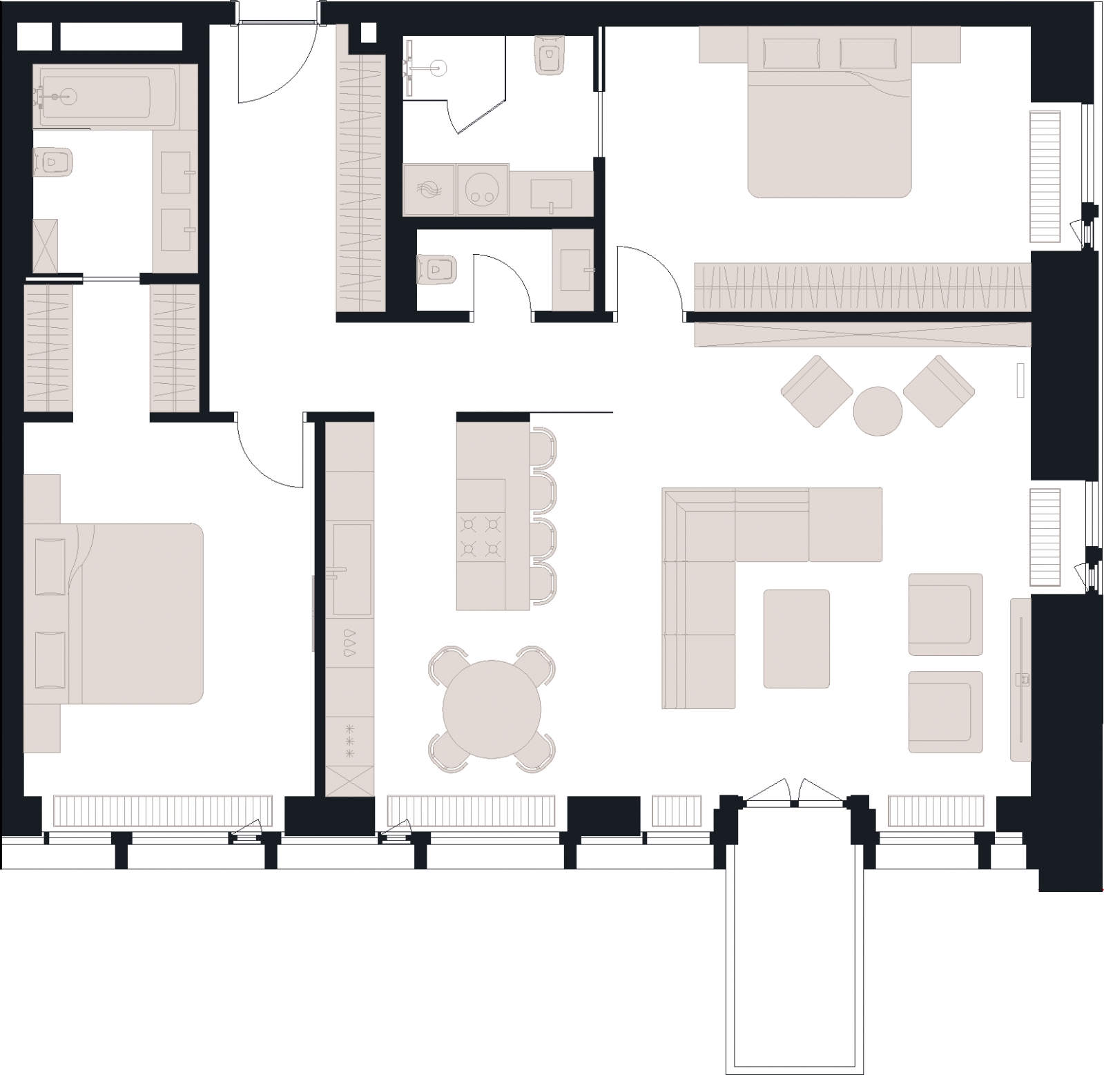 3-комнатная квартира в ЖК Южные сады на 25 этаже в 2 секции. Сдача в 2 кв. 2025 г.
