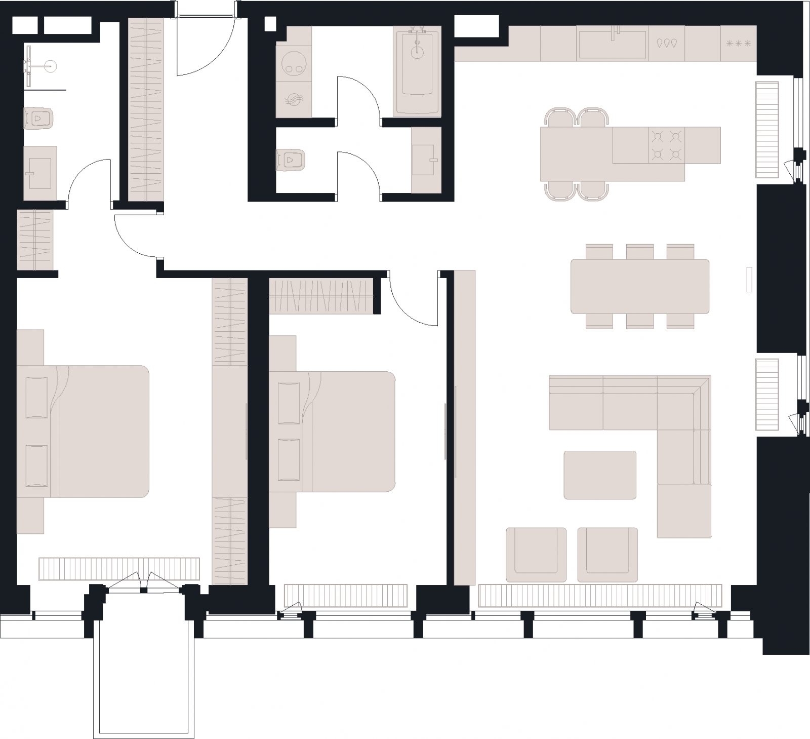 4-комнатная квартира в ЖК Остров на 15 этаже в 2 секции. Сдача в 1 кв. 2025 г.