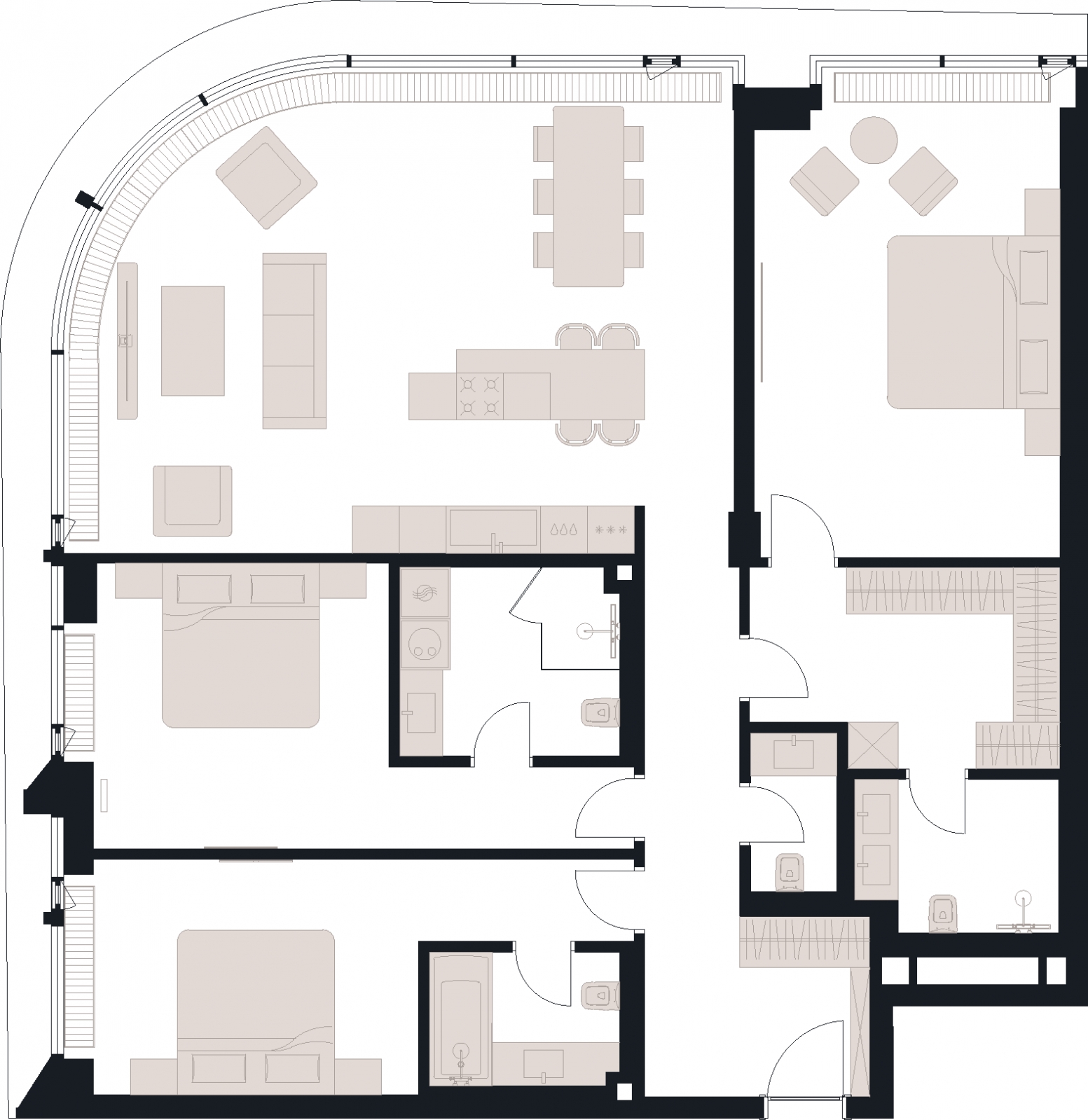 3-комнатная квартира в ЖК Остров на 18 этаже в 1 секции. Сдача в 1 кв. 2025 г.