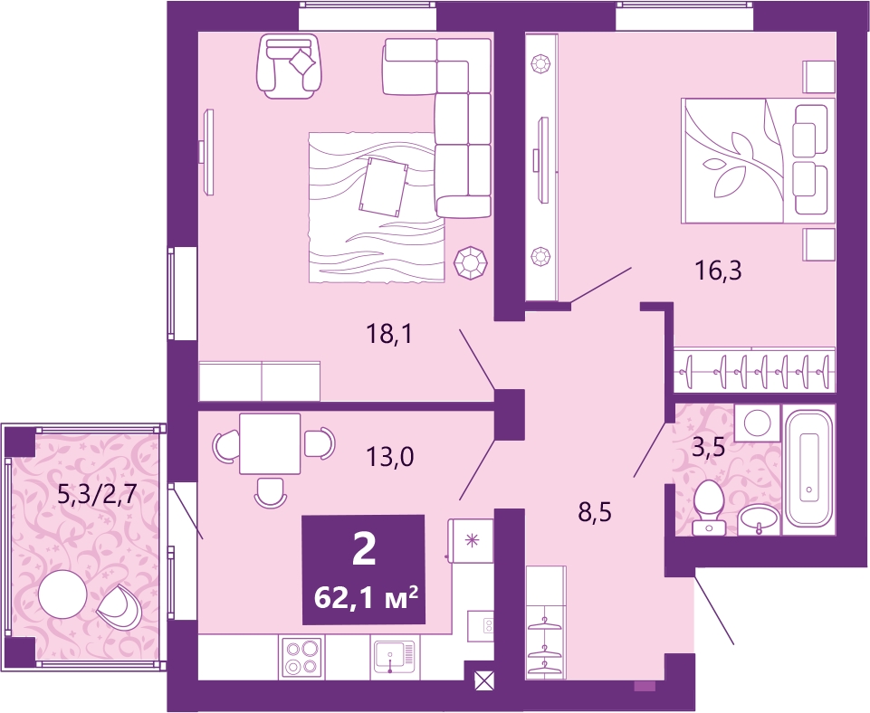 1-комнатная квартира (Студия) с отделкой в ЖК Южные сады на 29 этаже в 1 секции. Сдача в 2 кв. 2025 г.