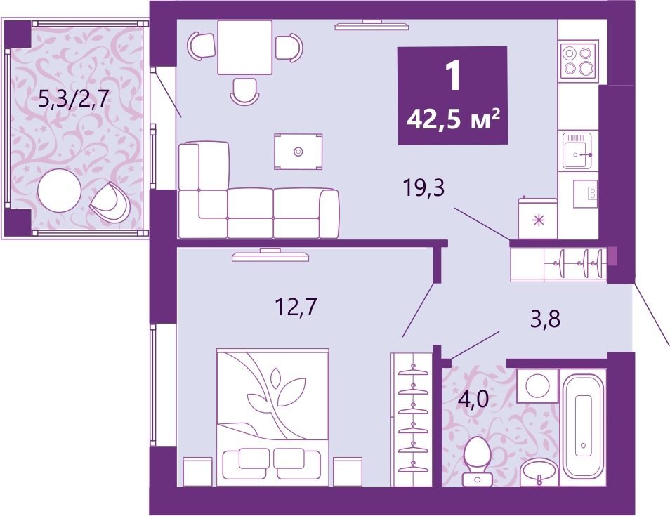 2-комнатная квартира с отделкой в ЖК Сиреневый бульвар на 4 этаже в 3 секции. Дом сдан.