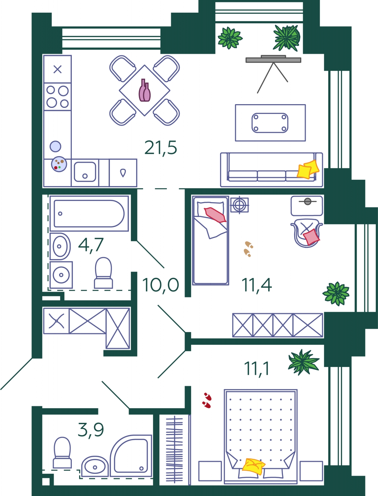 1-комнатная квартира (Студия) с отделкой в ЖК Городские истории на 22 этаже в 1 секции. Сдача в 4 кв. 2023 г.