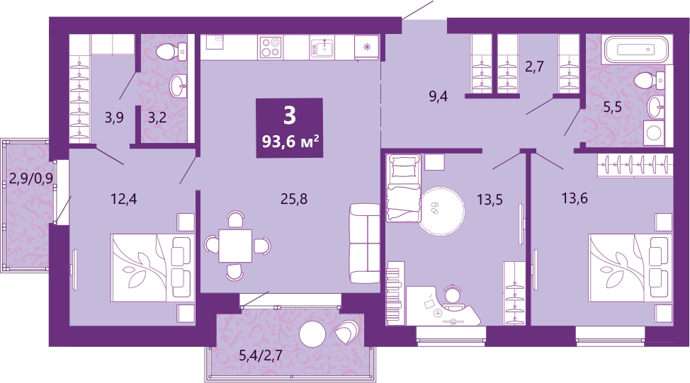 2-комнатная квартира в ЖК Миниполис Рафинад на 7 этаже в 1 секции. Сдача в 4 кв. 2022 г.