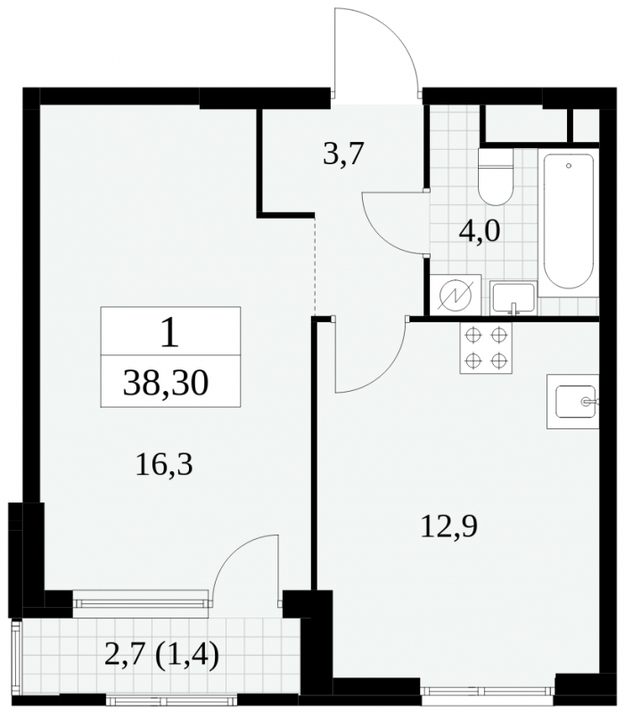 2-комнатная квартира в ЖК Олимп на 5 этаже в 1 секции. Дом сдан.