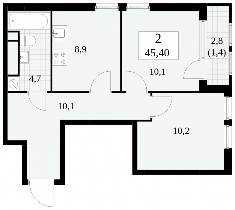 1-комнатная квартира в ЖК Артхаус на 5 этаже в 1 секции. Дом сдан.