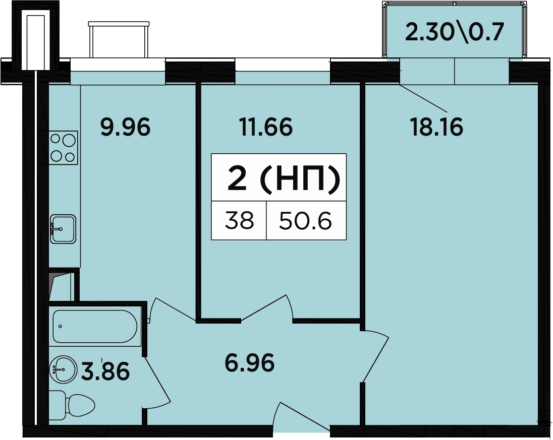 3-комнатная квартира с отделкой в ЖК Микрорайон Домашний на 9 этаже в 4 секции. Сдача в 3 кв. 2021 г.