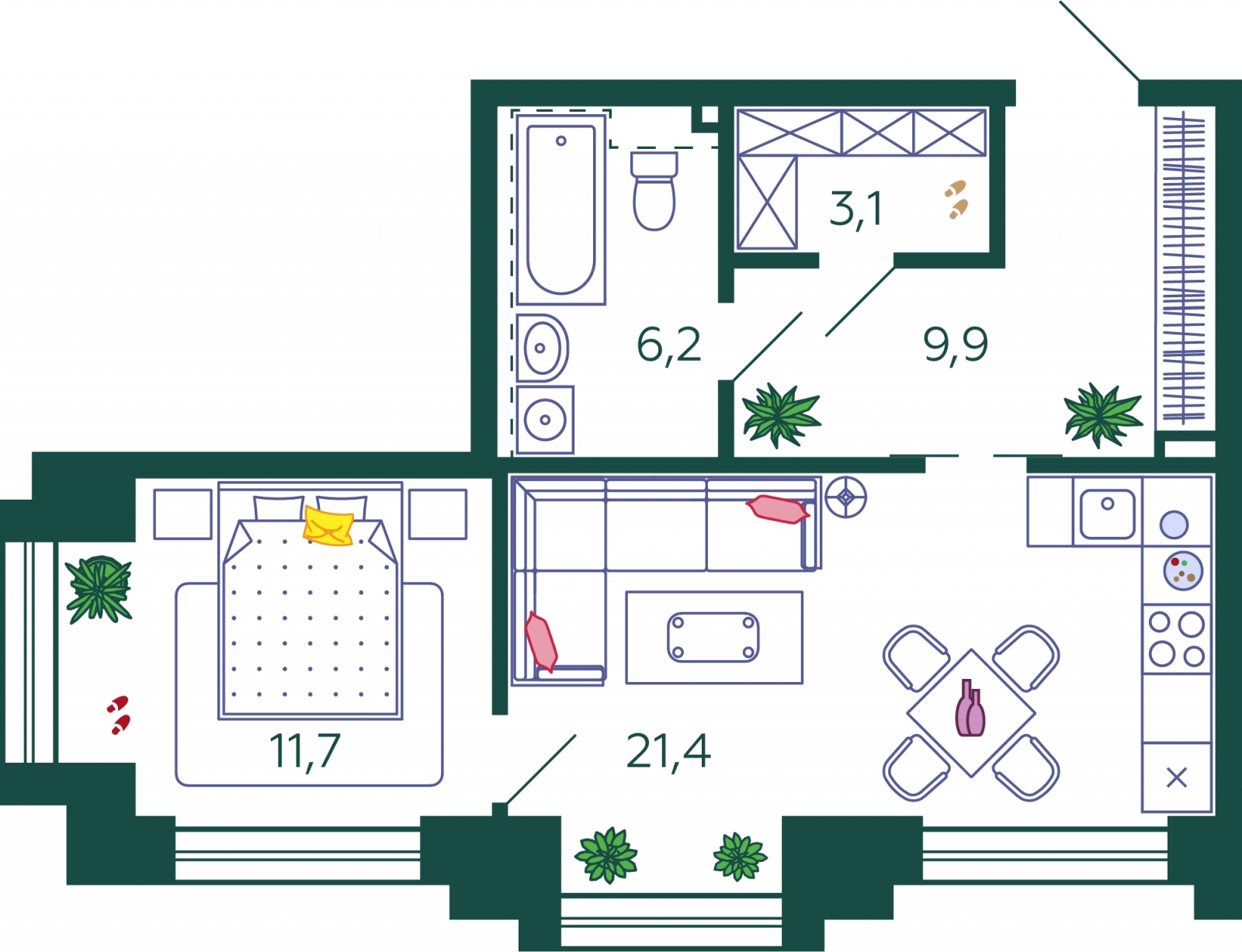 1-комнатная квартира (Студия) в ЖК Городские истории на 18 этаже в 1 секции. Сдача в 4 кв. 2023 г.