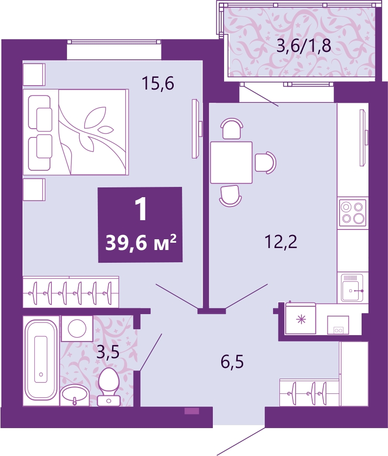1-комнатная квартира в ЖК Движение.Тушино на 8 этаже в 1 секции. Сдача в 4 кв. 2021 г.