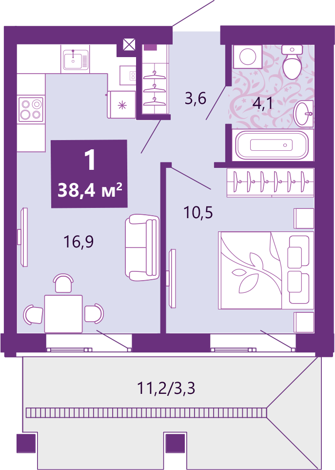 3-комнатная квартира с отделкой в ЖК Новохохловская 15 на 27 этаже в 1 секции. Сдача в 4 кв. 2023 г.