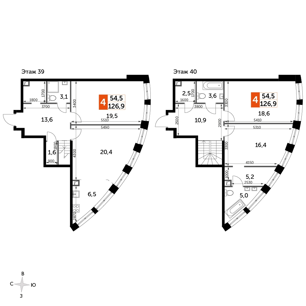 2-комнатная квартира с отделкой в ЖК Бунинские кварталы на 17 этаже в 2 секции. Сдача в 2 кв. 2026 г.