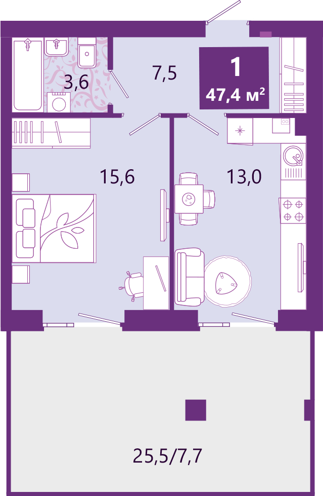 2-комнатная квартира в ЖК Пехра на 24 этаже в 5 секции. Сдача в 1 кв. 2024 г.