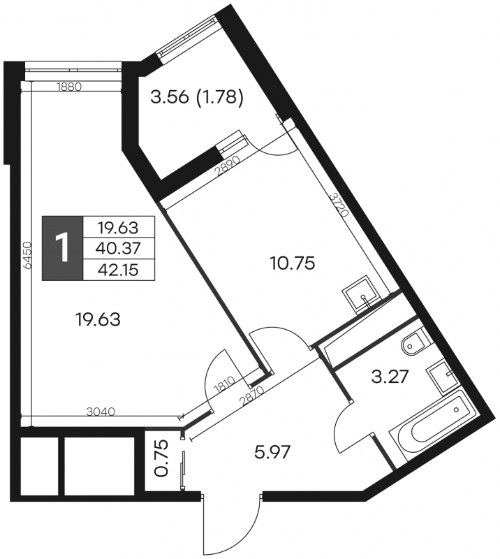 3-комнатная квартира с отделкой в ЖК Symphony 34 на 22 этаже в 1 секции. Сдача в 2 кв. 2025 г.