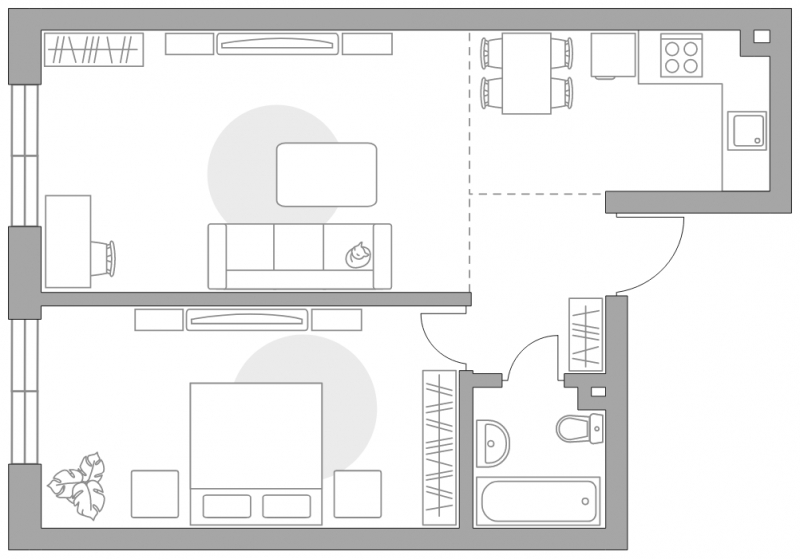 1-комнатная квартира (Студия) с отделкой в ЖК GloraX City Zanevsky на 4 этаже в 1 секции. Сдача в 2 кв. 2024 г.