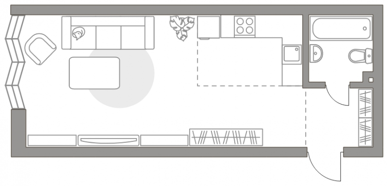 1-комнатная квартира в ЖК Южные сады на 6 этаже в 1 секции. Сдача в 2 кв. 2025 г.