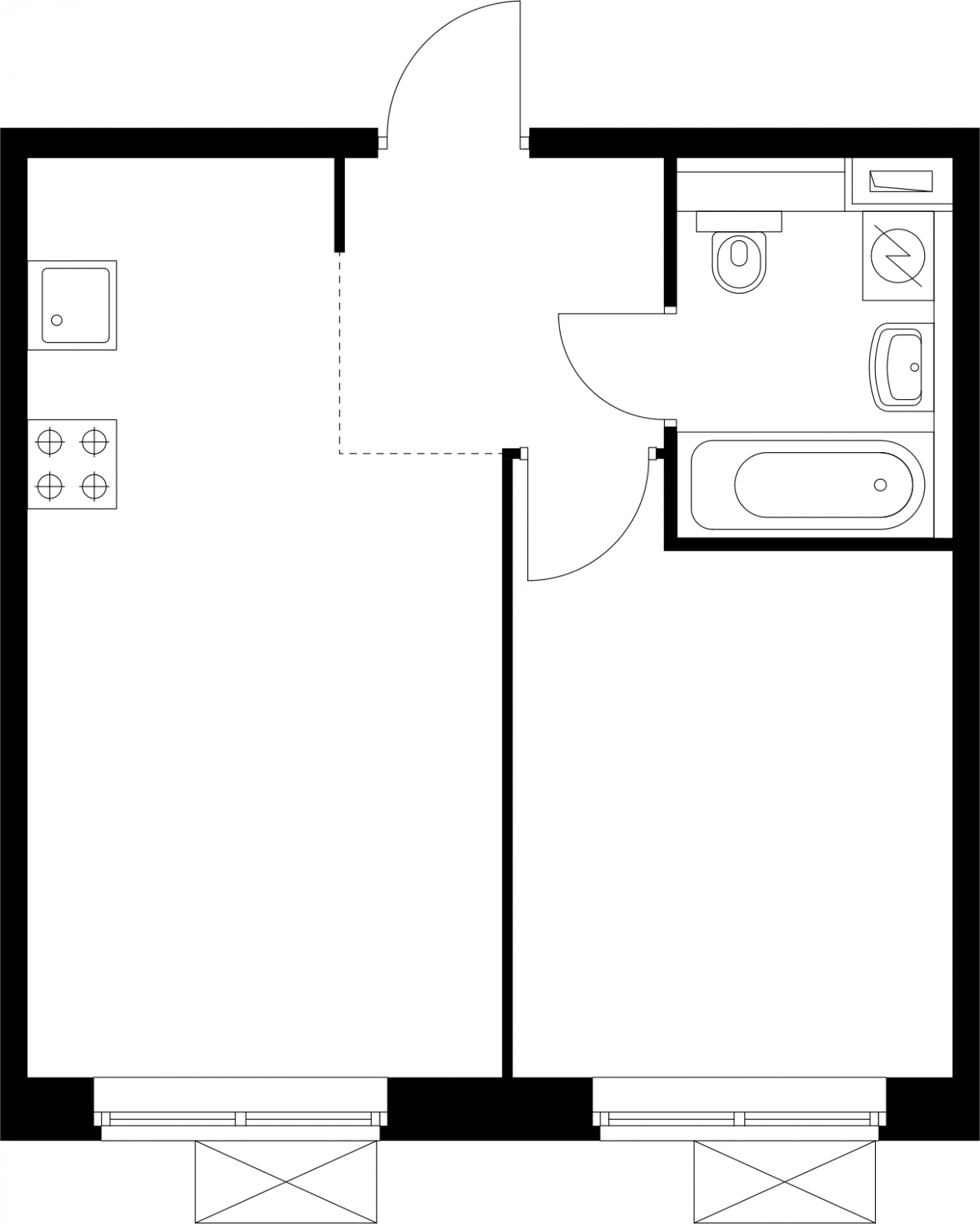 2-комнатная квартира с отделкой в ЖК Новые Ватутинки. Центральный на 3 этаже в 2 секции. Сдача в 1 кв. 2024 г.