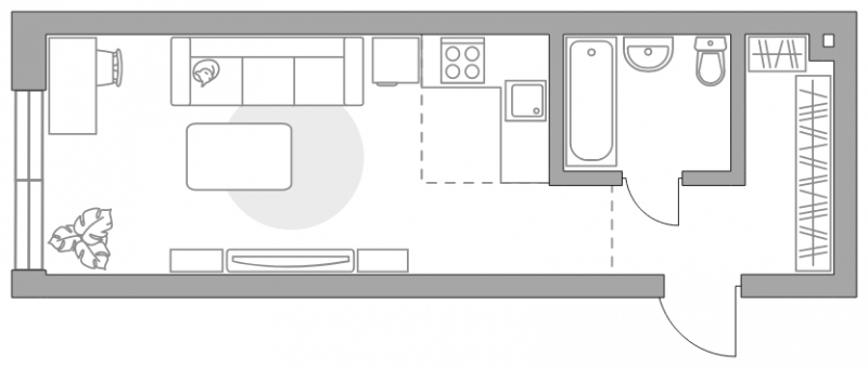 1-комнатная квартира (Студия) в ЖК HighWay на 12 этаже в 2 секции. Сдача в 4 кв. 2023 г.